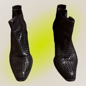 Via Spiga Black Leather Women's Booties Women Size 6